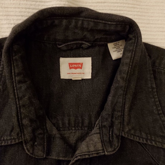 Levi's Classic Casual Snap Button Down Shirt - Marble Black - Picture 8 of 12